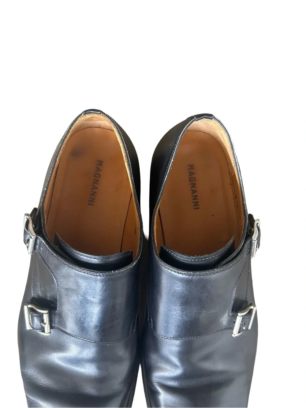 Magnanni Black Double Monk Strap Dress Shoes - Picture 6 of 12